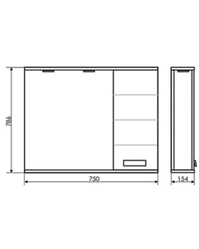 Зеркало со шкафом Comforty Модена М-75 00-00001640 с подсветкой Белое матовое