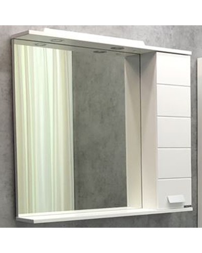 Зеркало со шкафом Comforty Модена М-90 00-00001641 с подсветкой Белое матовое