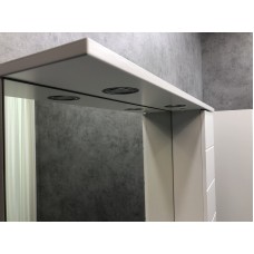 Зеркало со шкафом Comforty Модена М-90 00-00001641 с подсветкой Белое матовое