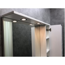 Зеркало со шкафом Comforty Модена М-90 00-00001641 с подсветкой Белое матовое