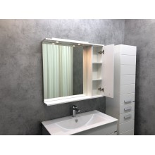 Зеркало со шкафом Comforty Модена М-90 00-00001641 с подсветкой Белое матовое