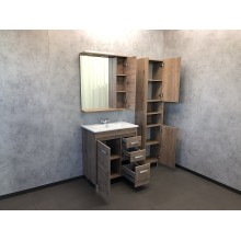 Зеркало со шкафом Comforty Марио 75 00-00004159 с подсветкой Дуб темный