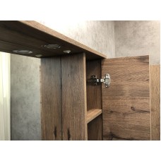 Зеркало со шкафом Comforty Марио 75 00-00004159 с подсветкой Дуб темный