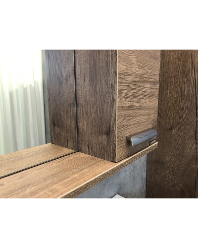 Зеркало со шкафом Comforty Марио 75 00-00004159 с подсветкой Дуб темный