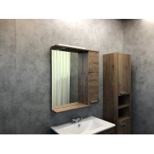 Зеркало со шкафом Comforty Марио 75 00-00004159 с подсветкой Дуб темный