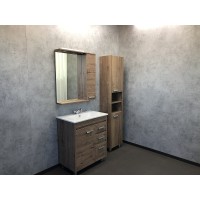 Зеркало со шкафом Comforty Марио 75 00-00004159 с подсветкой Дуб темный