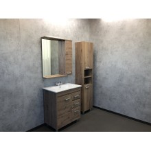 Зеркало со шкафом Comforty Марио 75 00-00004159 с подсветкой Дуб темный