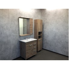 Зеркало со шкафом Comforty Марио 75 00-00004159 с подсветкой Дуб темный