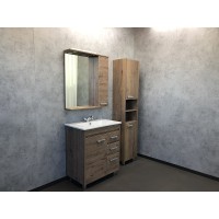 Зеркало со шкафом Comforty Марио 75 00-00004159 с подсветкой Дуб темный