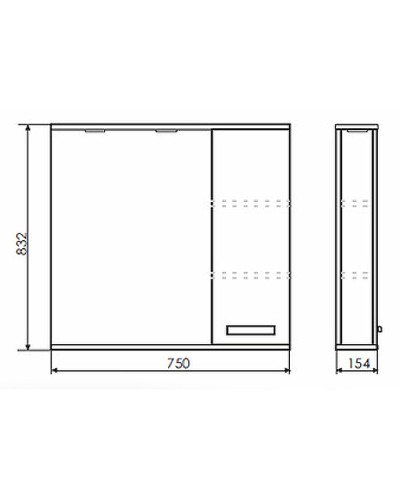 Зеркало со шкафом Comforty Марио 75 00-00004159 с подсветкой Дуб темный