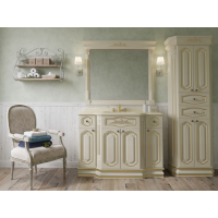 Астория Gold  - 105 Зеркало бежевое со светильниками ГЛЯНЦЕВОЕ