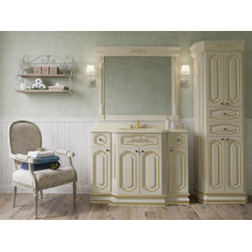 Астория Gold  - 105 Зеркало бежевое со светильниками ГЛЯНЦЕВОЕ