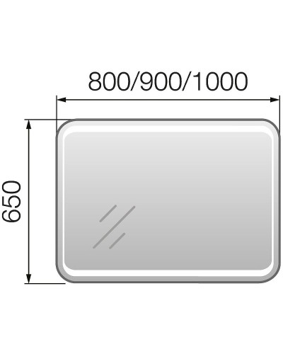 Зеркало Marka One Eco 90 У72594 с подсветкой Холодный свет 300 LED