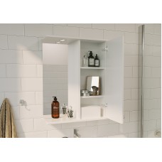 Зеркало со шкафом 1MarKa Story 58 R У99310 с подсветкой Белый глянец