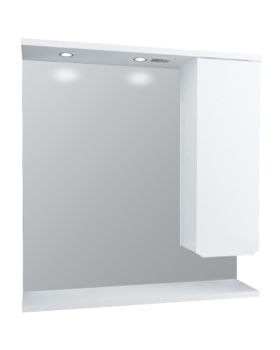 Зеркало со шкафом 1MarKa Кода 65 Лайт У23118 с подсветкой Белый глянец