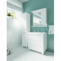 Зеркало со шкафом 1MarKa Кода 65 Лайт У23118 с подсветкой Белый глянец