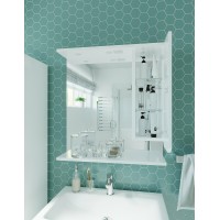 Зеркало со шкафом 1MarKa Кода 65 Лайт У23118 с подсветкой Белый глянец