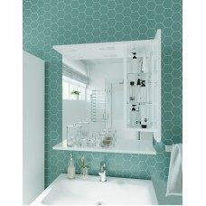 Зеркало со шкафом 1MarKa Кода 65 Лайт У23118 с подсветкой Белый глянец