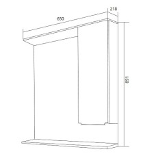 Зеркало со шкафом 1MarKa Кода 65 Лайт У23118 с подсветкой Белый глянец