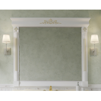 Астория Gold  - 120 Зеркало белое со светильниками ГЛЯНЦЕВОЕ