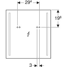 Зеркало Geberit Option 60 500.586.00.1 с подсветкой с механическим выключателем