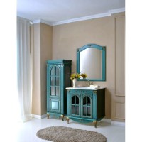 Зеркало 83х92,5 см аквамарин золотая патина Atoll Венеция