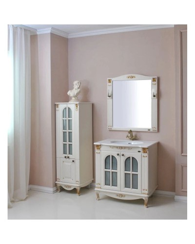 Зеркало 83х92,5 см слоновая кость золотая патина Atoll Венеция