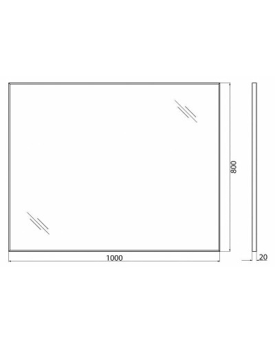 Зеркало BelBagno SPC 100 SPC-AL-1000-800 Nero Черное
