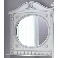 Зеркало 91,5х94,5 см белый жемчуг серебряная патина Atoll Наполеон