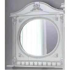 Зеркало 91,5х94,5 см белый жемчуг серебряная патина Atoll Наполеон