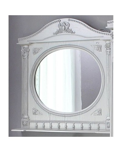 Зеркало 91,5х94,5 см белый жемчуг серебряная патина Atoll Наполеон