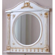 Зеркало 91,5х94,5 см белый жемчуг золотая патина Atoll Наполеон