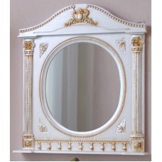 Зеркало 81,5х94,5 см белый жемчуг золотая патина Atoll Наполеон