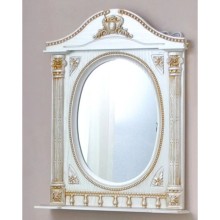 Зеркало 71,5х94,5 см белый жемчуг золотая патина Atoll Наполеон