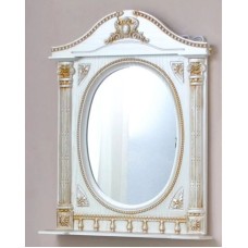 Зеркало 71,5х94,5 см белый жемчуг золотая патина Atoll Наполеон