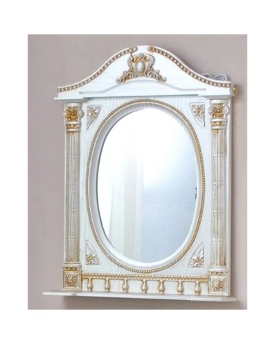 Зеркало 71,5х94,5 см белый жемчуг золотая патина Atoll Наполеон