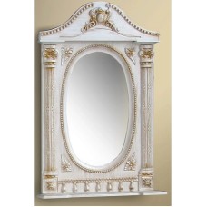 Зеркало 61,5х94,5 см белый жемчуг золотая патина Atoll Наполеон