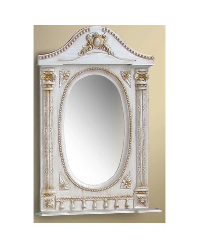 Зеркало 61,5х94,5 см белый жемчуг золотая патина Atoll Наполеон