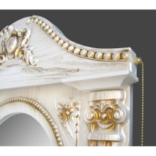 Зеркало 61,5х94,5 см белый жемчуг золотая патина Atoll Наполеон