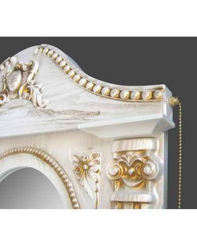 Зеркало 61,5х94,5 см белый жемчуг золотая патина Atoll Наполеон