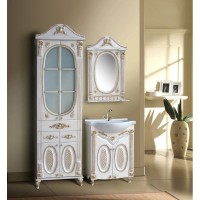 Зеркало 61,5х94,5 см белый жемчуг золотая патина Atoll Наполеон