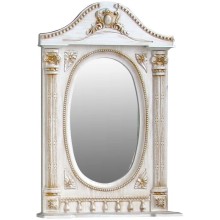 Зеркало 61,5х94,5 см белый жемчуг золотая патина Atoll Наполеон