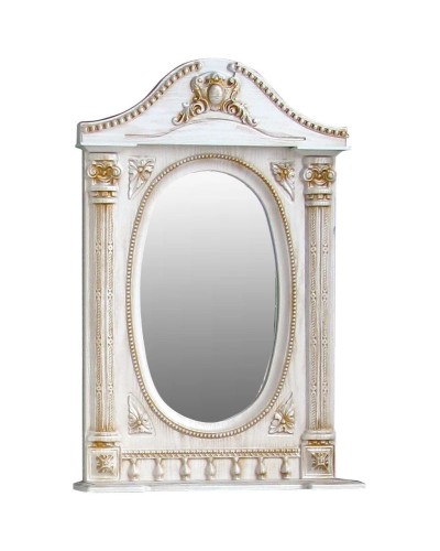 Зеркало 61,5х94,5 см белый жемчуг золотая патина Atoll Наполеон