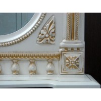 Зеркало 61,5х94,5 см белый жемчуг золотая патина Atoll Наполеон