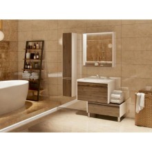 Зеркало белый глянец/таксония темная 80х85 см Акватон Капри 1A230402KPDB0