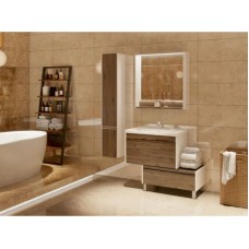 Зеркало белый глянец/таксония темная 80х85 см Акватон Капри 1A230402KPDB0