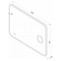 СТАЙЛ "B 135" Зеркало 1200*800 с увеличительным зеркалом, часами