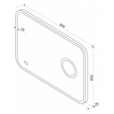 СТАЙЛ "B 135" Зеркало 800*600 с увеличительным зеркалом, часами