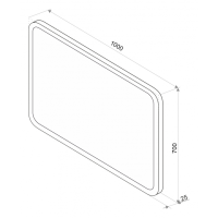СТАЙЛ D13 зеркало 1000*700 с часами