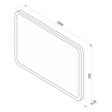СТАЙЛ D13 зеркало 1000*700 с часами
